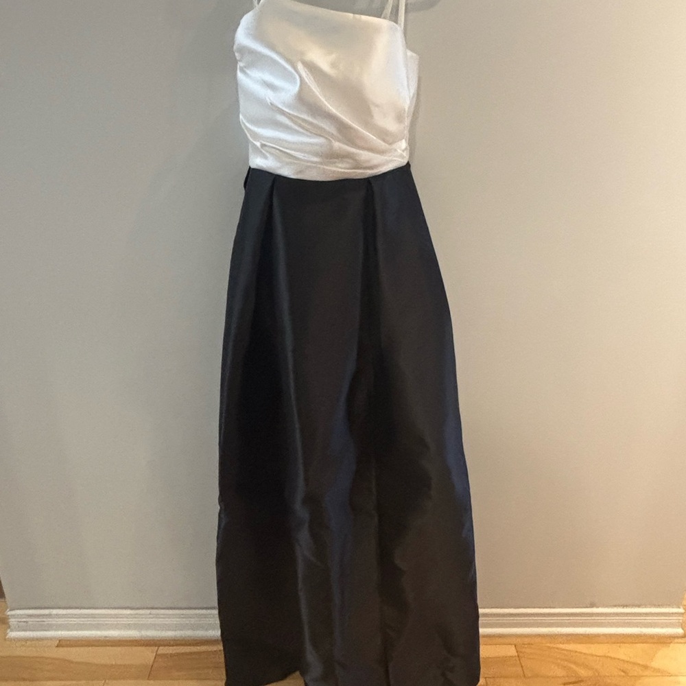 Elegant Asymmetrical Black and White Dress